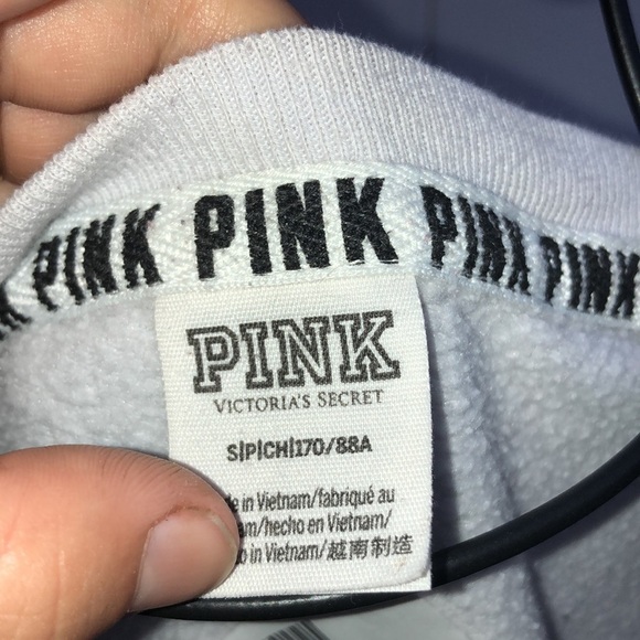 PINK Victoria’s Secret crew neck small white and silver oversized sweats… - Picture 3 of 6